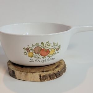 Corningware White Cookware with Fruit Motif